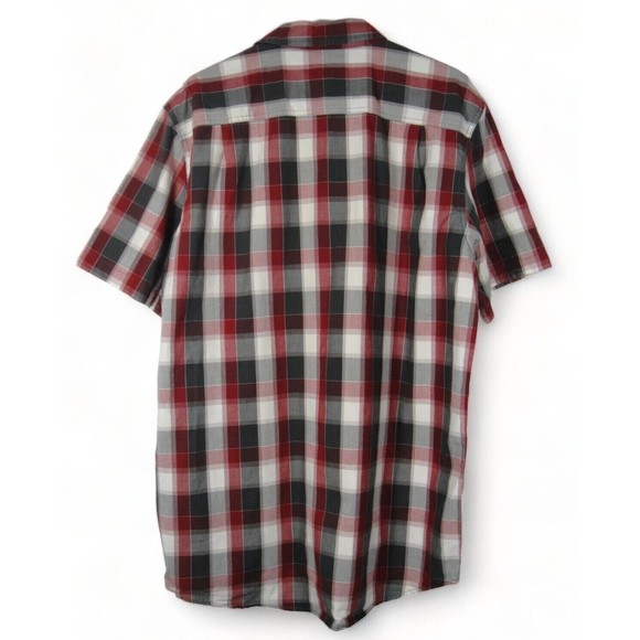 Carhartt Short Sleeve Flannel Collar Shirt Men Sz Large Tall Relaxed Fit Red - Picture 2 of 10